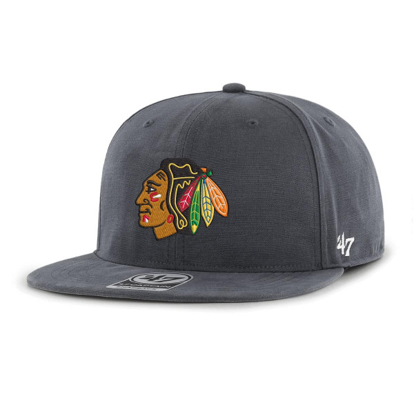 ´47 Vintage Black Upland Captain Snapback Chicago Blackhawks